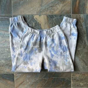 Hollister Feel Good Fleece Dad Joggers Sweatpants Blue Gray Tie Dye Size XS